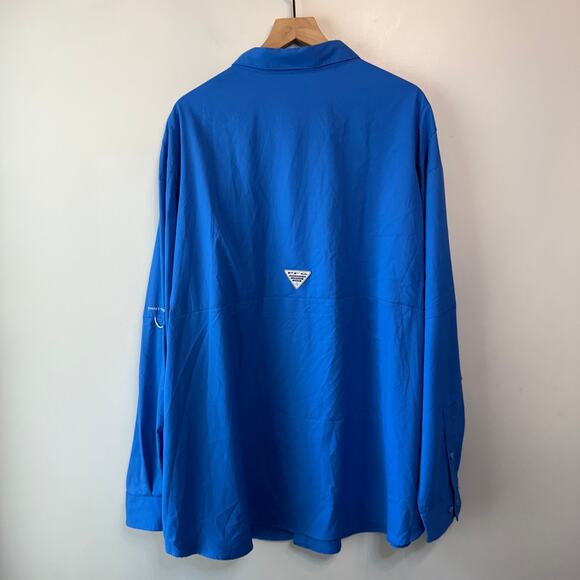 Columbia Men's PFG Tamiami II Long Sleeve Button Shirt Blue Size 4X - Picture 7 of 7